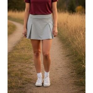 Slazenger Golf Skort Womens M Gray Pleated Back Active Tennis Pickleball Pockets